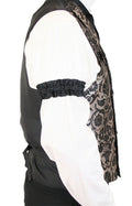 Satin Sleeve Garters - Black Farnsworth (One Pair)