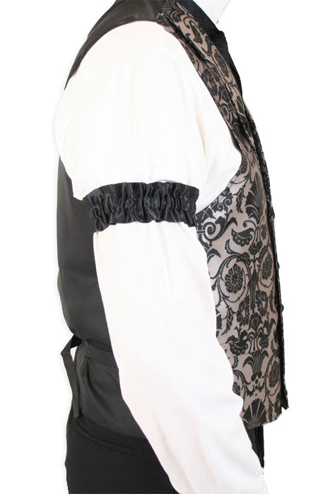 Black Satin Sleeve Garters (One Pair)