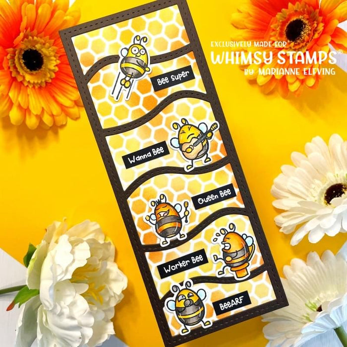 Bizzy Bees 2 Outline Die Set - Whimsy Stamps