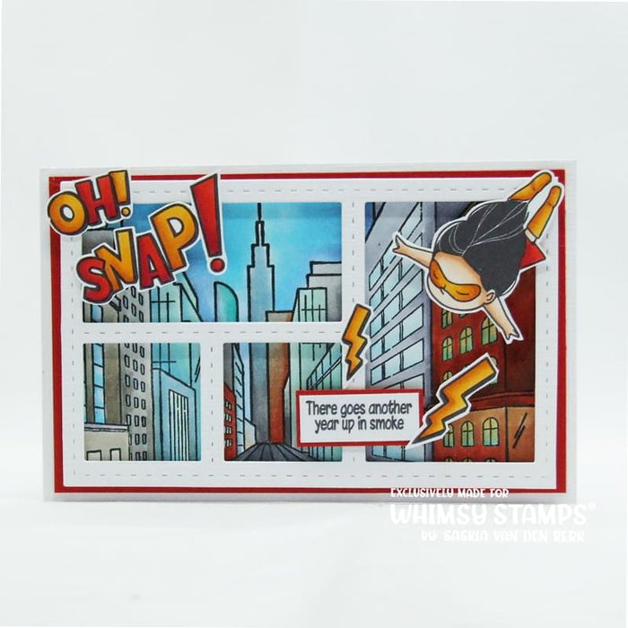 City Street Background Rubber Cling Stamp - Whimsy Stamps
