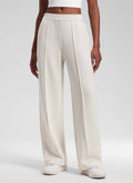 CRZ YOGA Women's SoftAura Casual Mid Rise Pocket Straight Leg Pant 30" Milky White