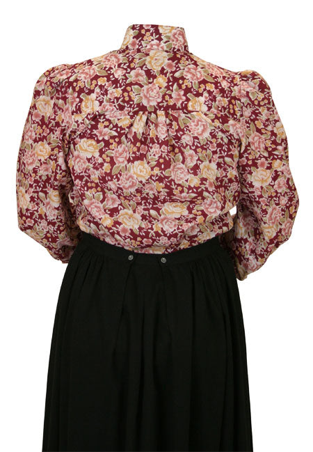 Somerset Blouse - Burgundy Floral