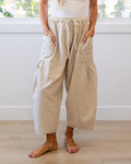 Sonya Wide Leg Linen Pants - Natural Cotierra