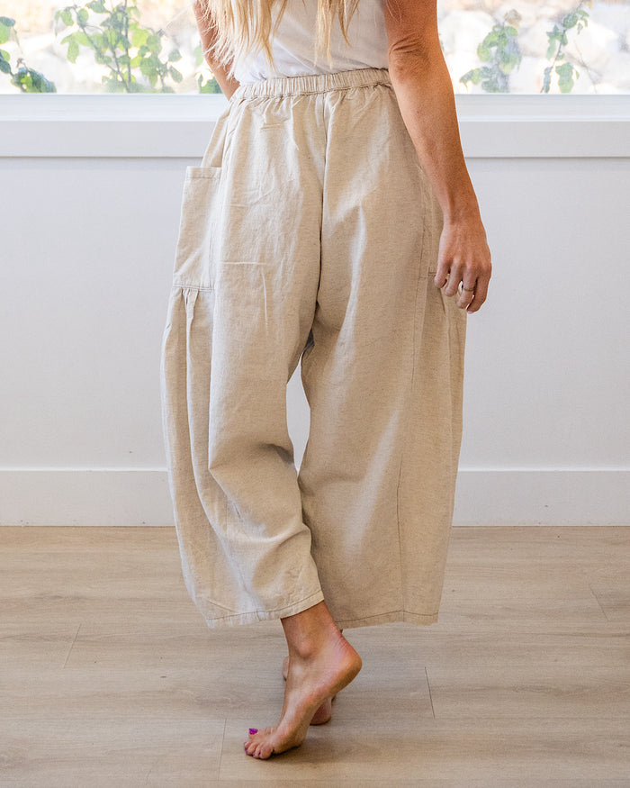 Sonya Wide Leg Linen Pants - Natural Cotierra