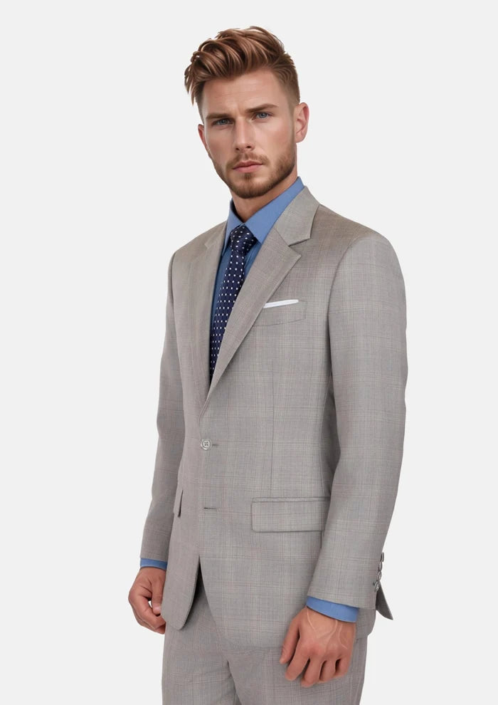 Spanish Grey Checked Astor Suit - SARTORO