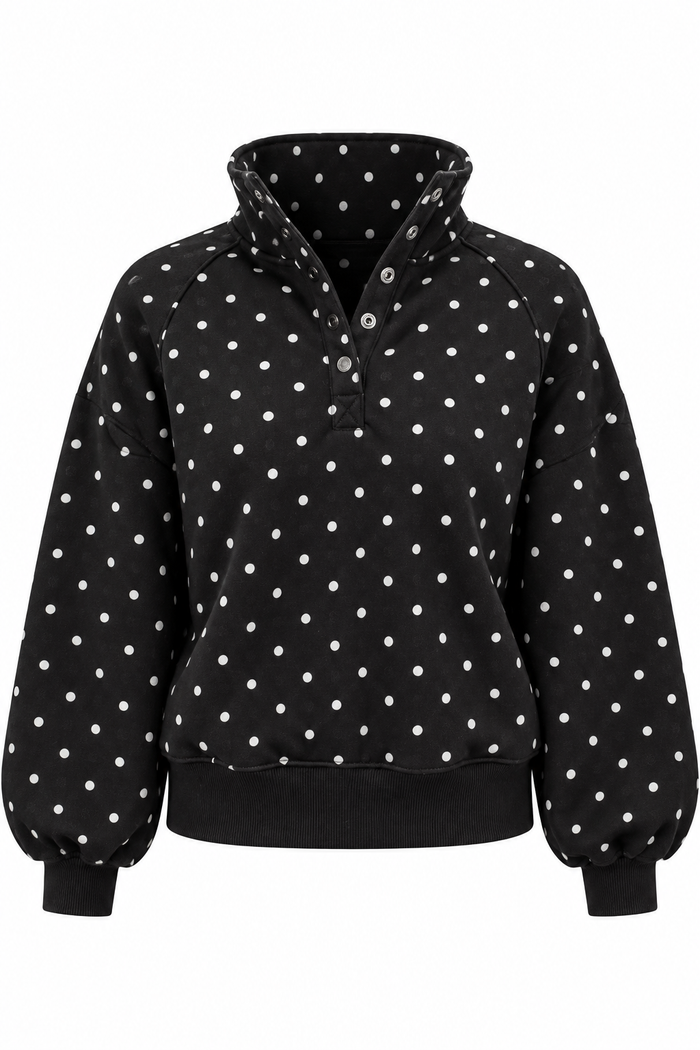 Spotted Around Town Black Polka Dot Pullover