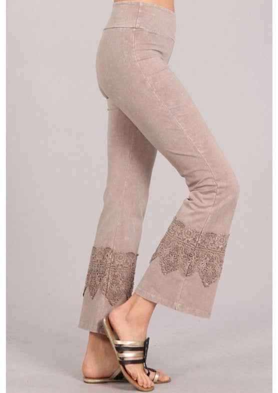 Stand Out Cropped Flare Pants with Crochet Detail for Unique Style Made in USA