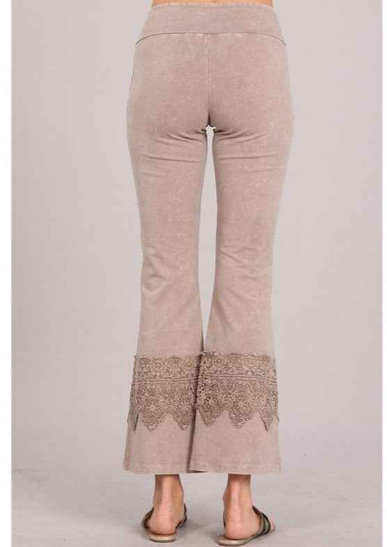 Stand Out Cropped Flare Pants with Crochet Detail for Unique Style Made in USA