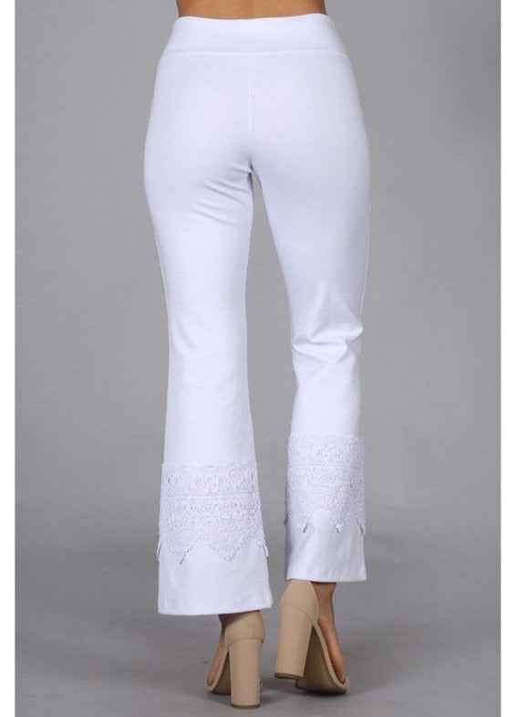 Stand Out Cropped Flare Pants with Crochet Detail for Unique Style Made in USA