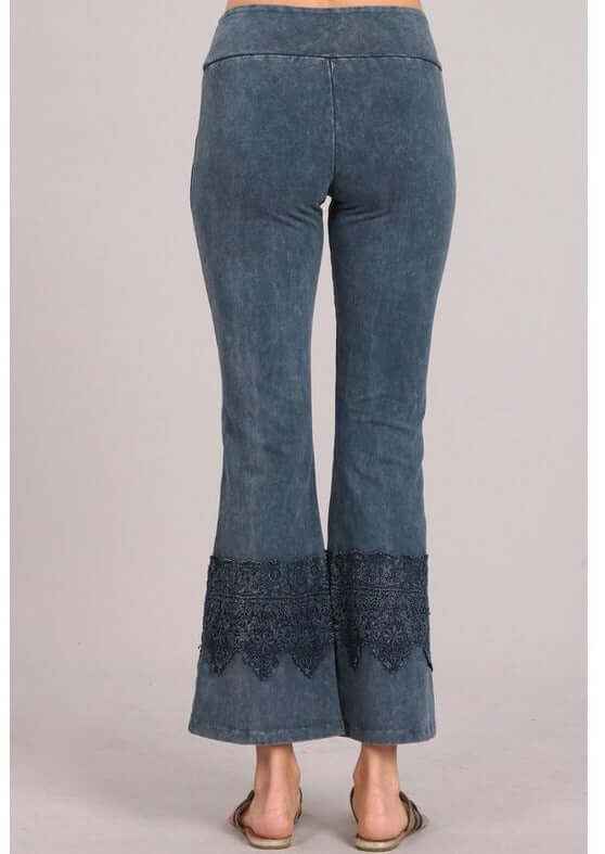 Stand Out Cropped Flare Pants with Crochet Detail for Unique Style Made in USA
