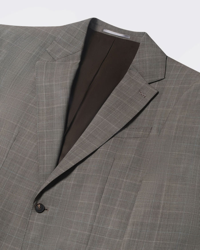 Stanmore Wool Neutral Check Suit Jacket