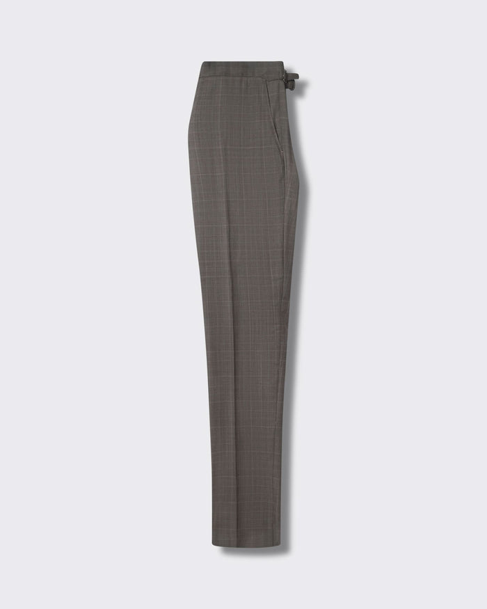 Stanmore Wool Neutral Check Suit Trousers