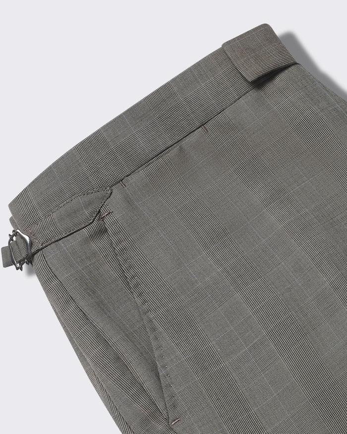 Stanmore Wool Neutral Check Suit Trousers