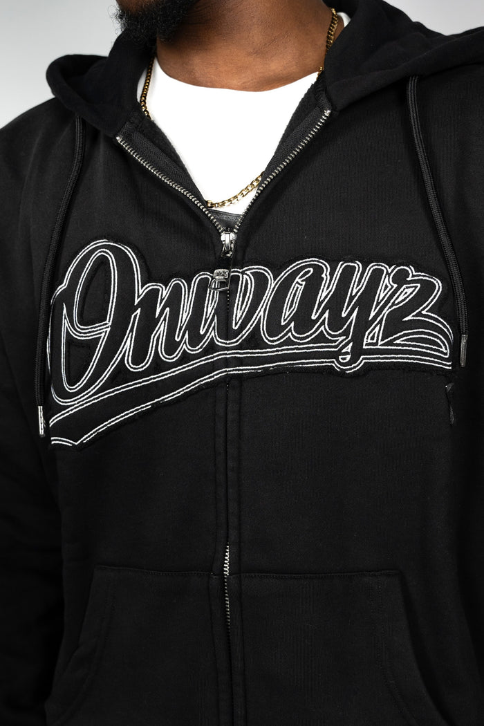 Star Zip Hoodie - Black