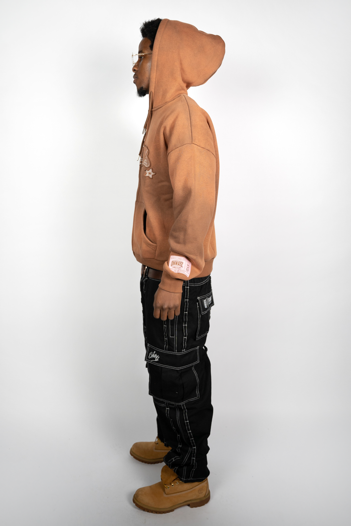 Star Zip Hoodie - Brown