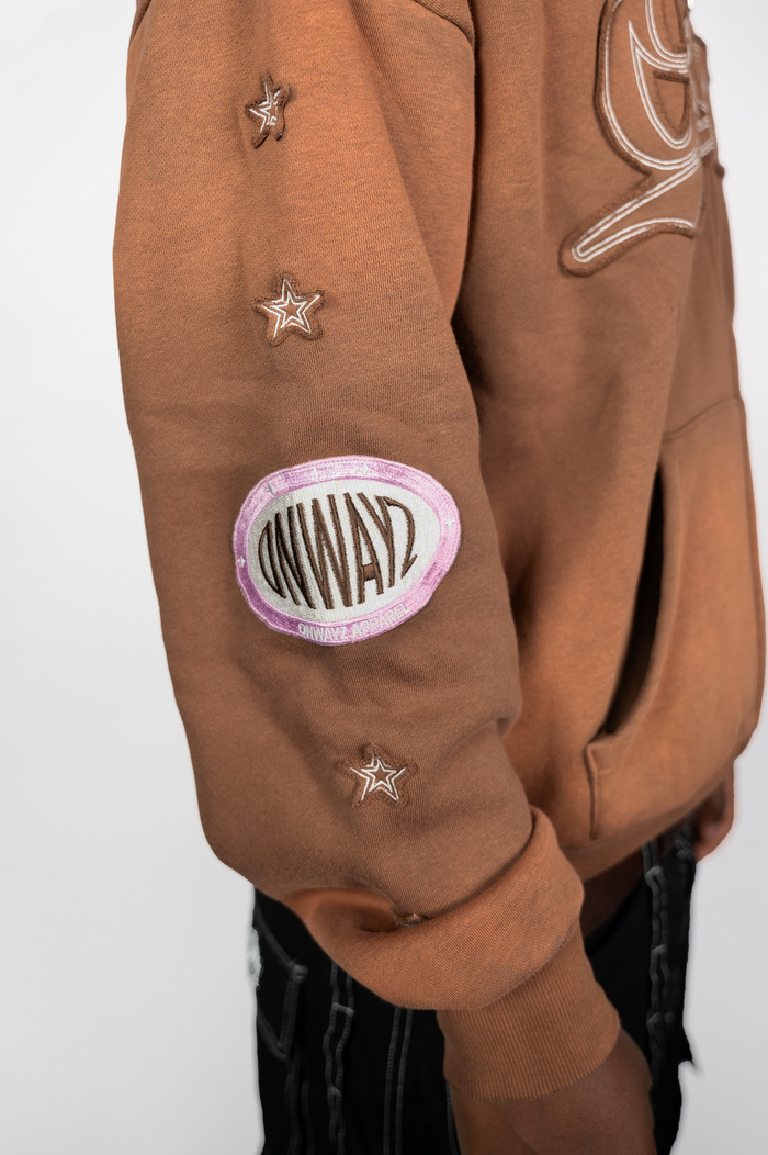 Star Zip Hoodie - Brown