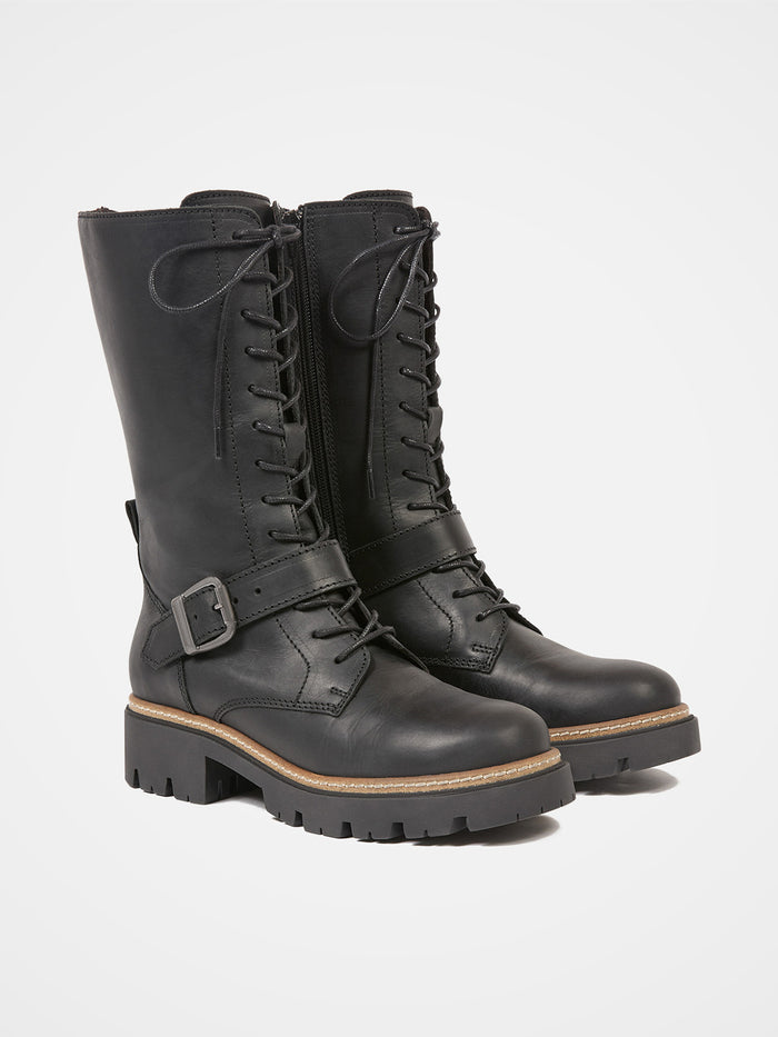 Strap Detail Mid Calf Boot