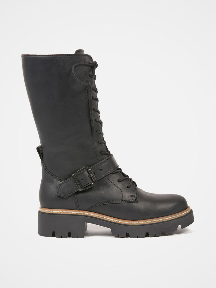Strap Detail Mid Calf Boot