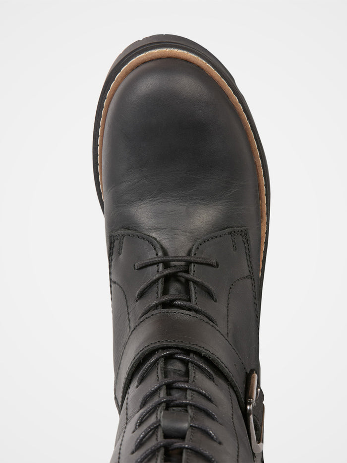 Strap Detail Mid Calf Boot