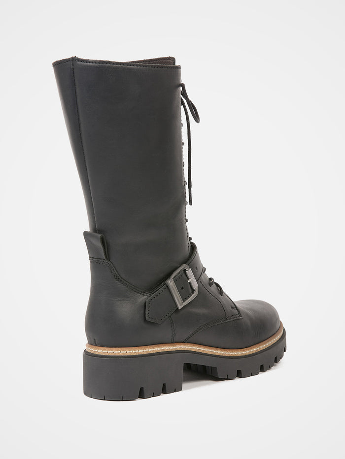 Strap Detail Mid Calf Boot
