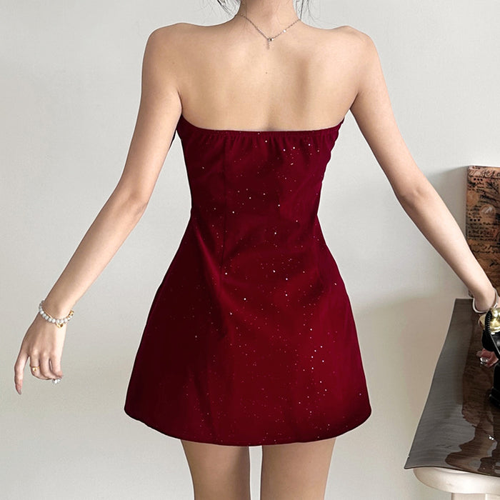 Strapless Mini Bow Dress - Fashionnsio