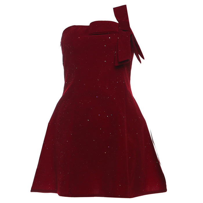 Strapless Mini Bow Dress - Fashionnsio