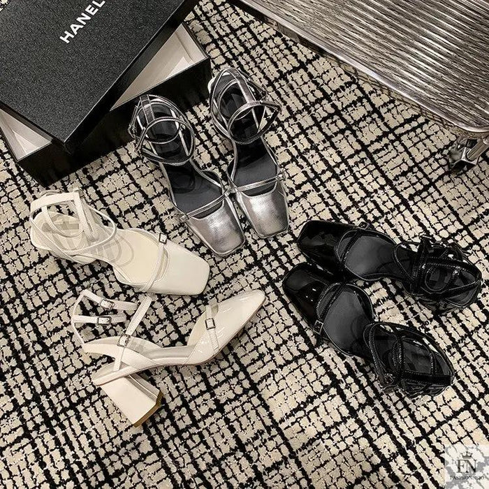 Straps Mary Jane Chunky Heels - Fashionnsio