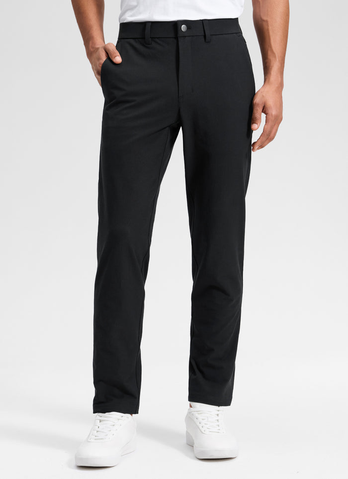 CRZ YOGA Man's Stretch Cotton Golf Mid Rise Pocket Chino Pant 30" Black