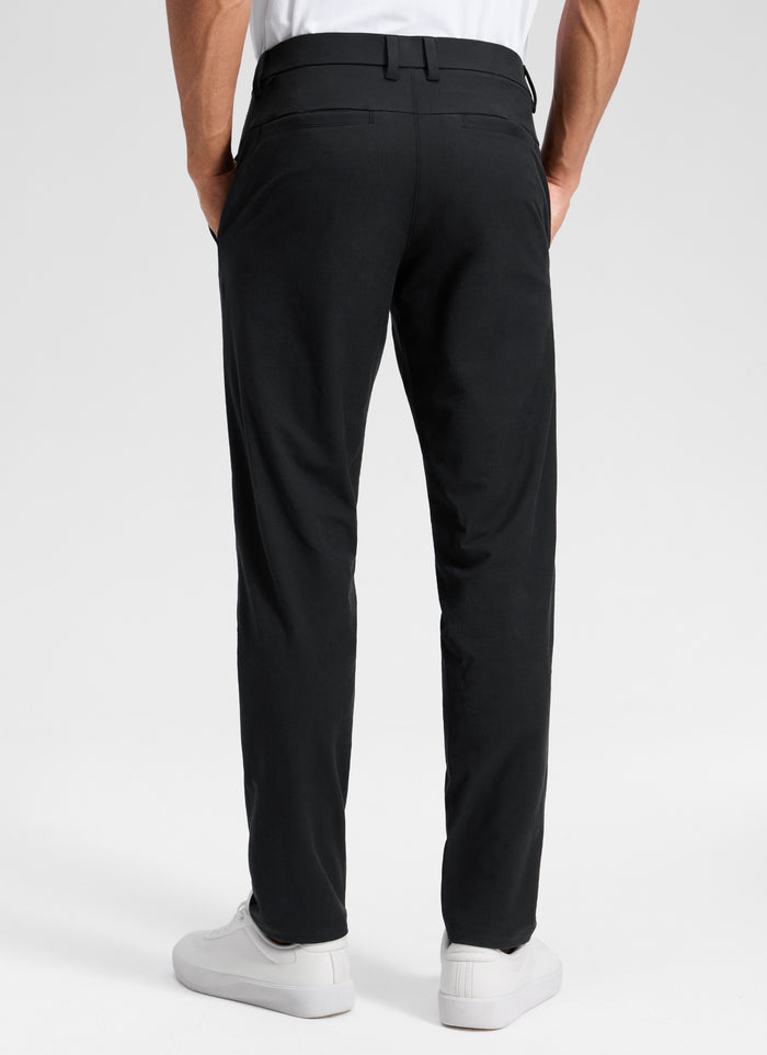 CRZ YOGA Man's Stretch Cotton Golf Mid Rise Pocket Chino Pant 30" Black