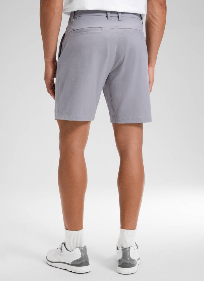 CRZ YOGA Men's Stretch Cotton Golf Mid Rise Pocket Chino Shorts 7" Gull Gray