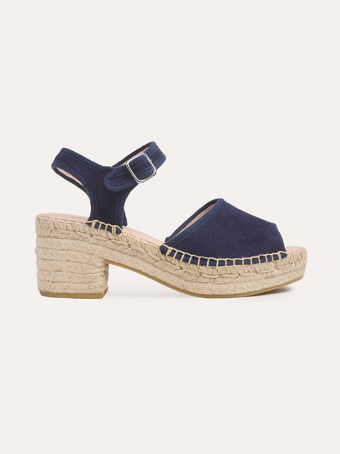 Suede Block Heel Espadrille Sandals