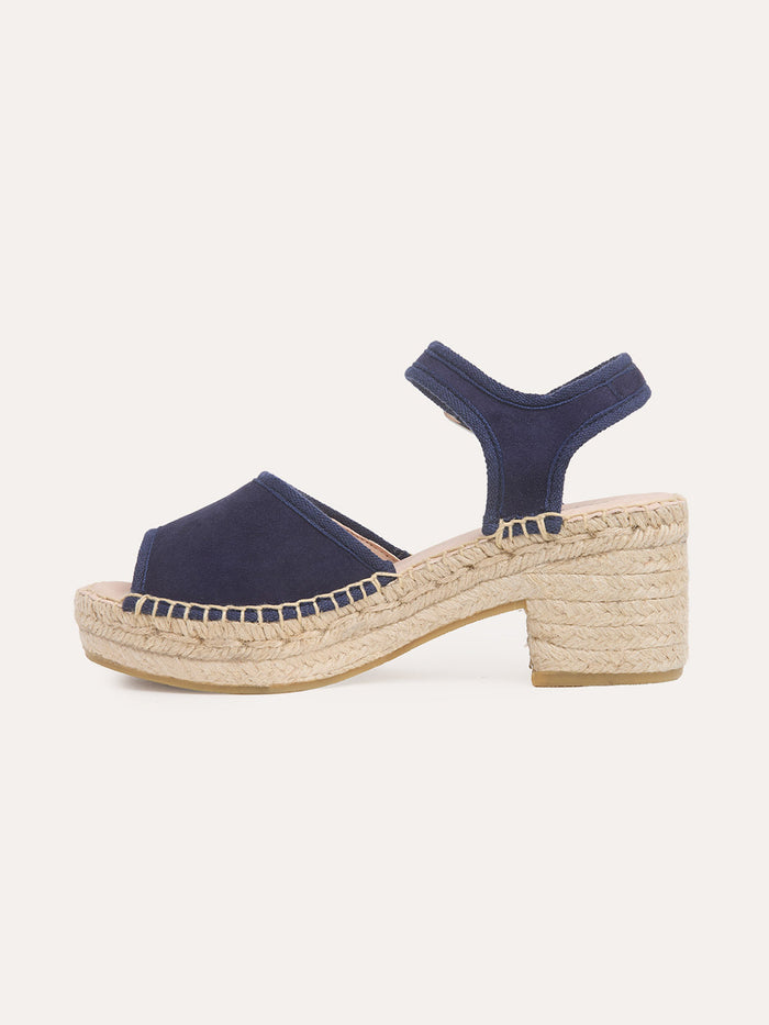 Suede Block Heel Espadrille Sandals