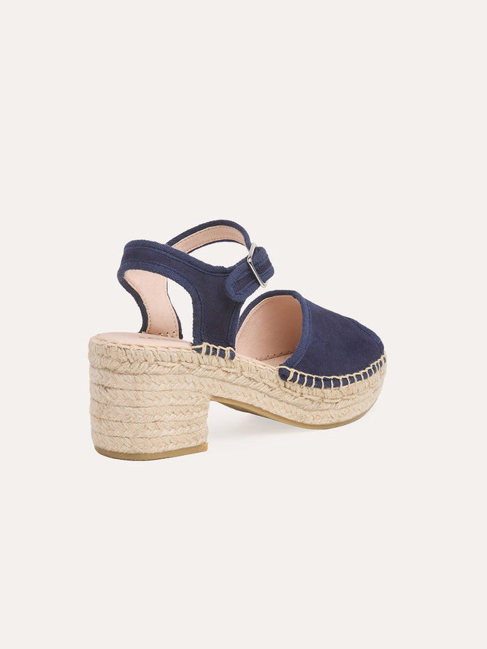 Suede Block Heel Espadrille Sandals