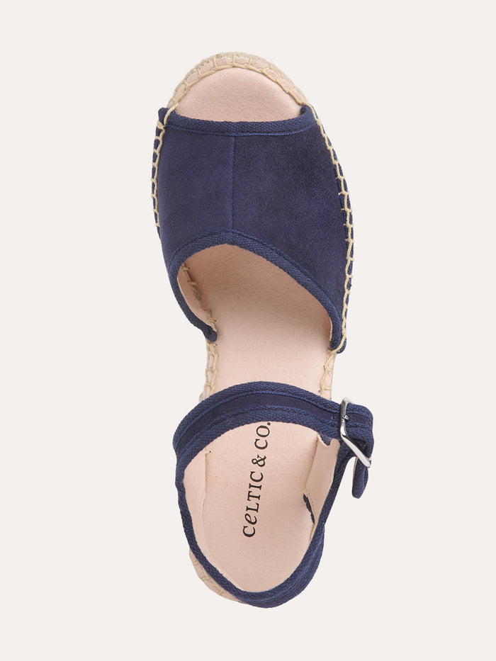 Suede Block Heel Espadrille Sandals