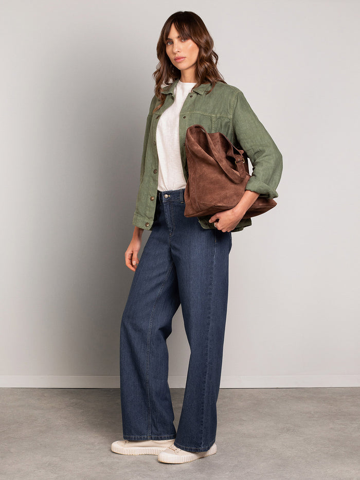 Suede Slouchy Shoulder Bag