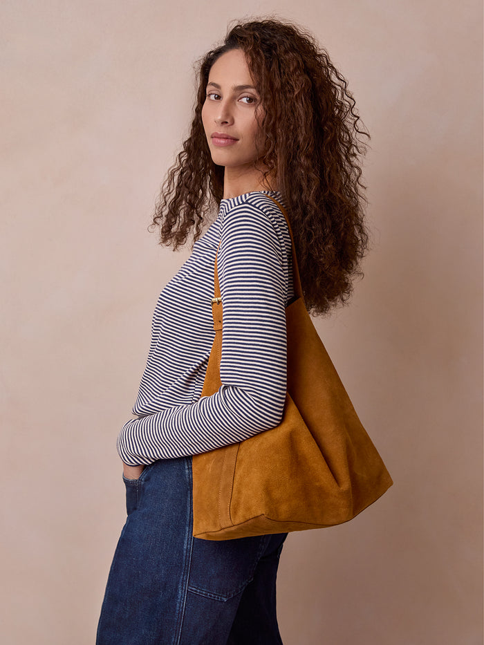 Suede Slouchy Shoulder Bag