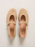 Suede Strap Detail Ballet Flats