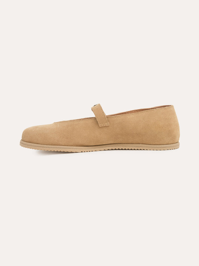 Suede Strap Detail Ballet Flats