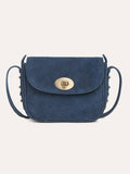 Suede Twist Lock Mini Cross Body Bag