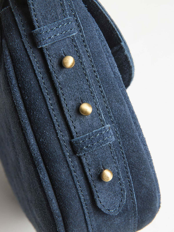 Suede Twist Lock Mini Cross Body Bag