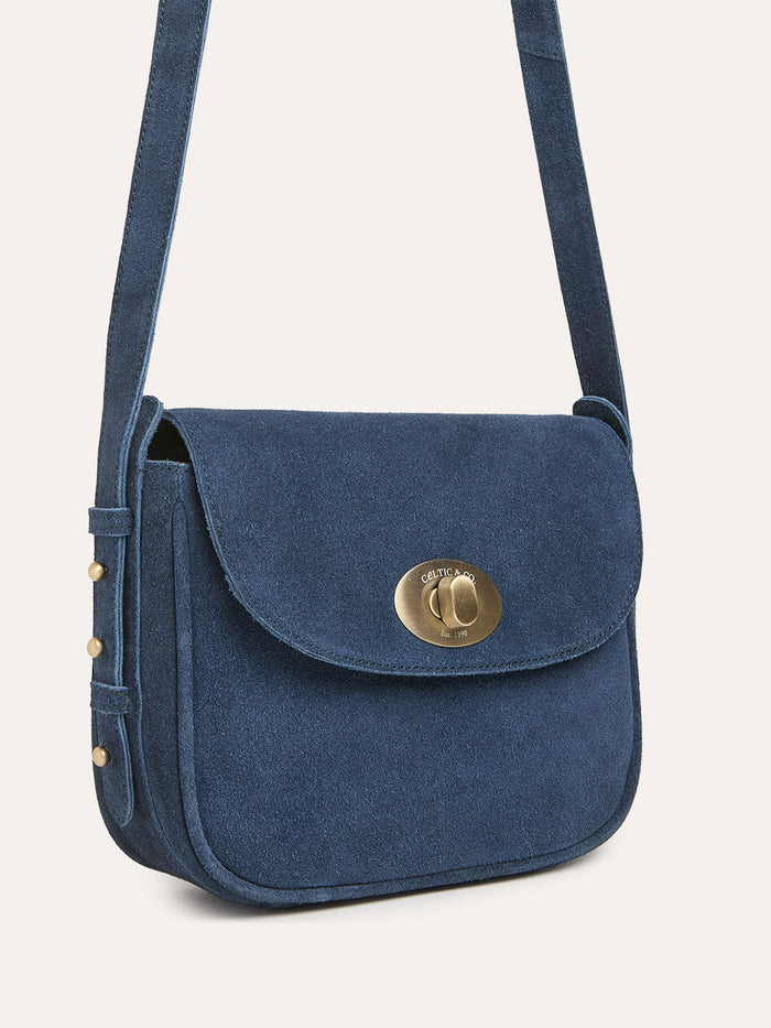 Suede Twist Lock Mini Cross Body Bag