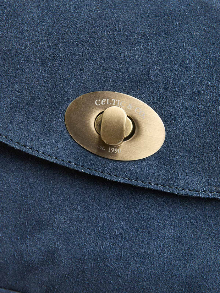 Suede Twist Lock Mini Cross Body Bag