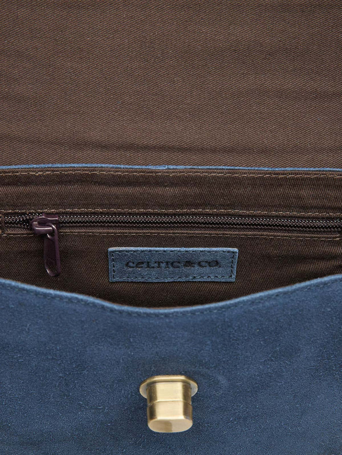 Suede Twist Lock Mini Cross Body Bag