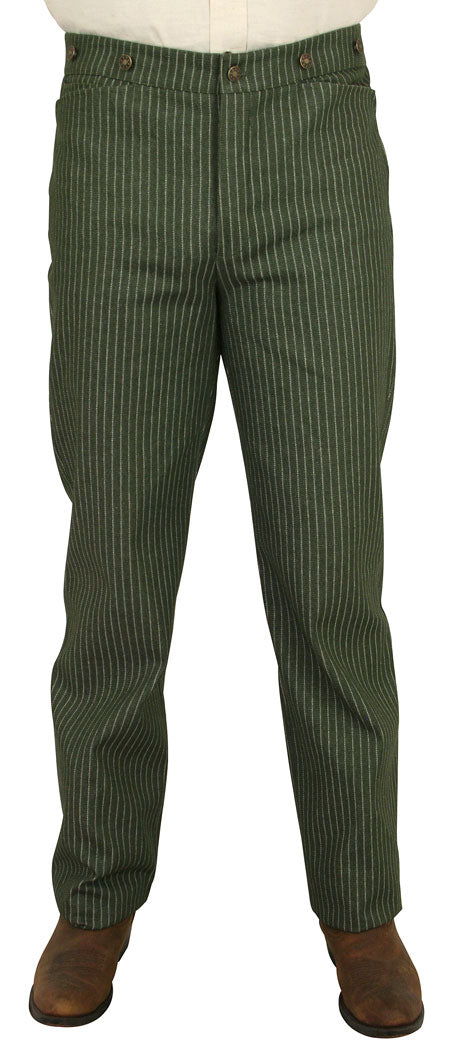 Sullivan Striped Trousers - Green/White