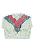 Sweatshirt Mint Green with Multicolor Triangle Print