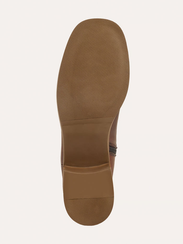Tall Block Heel Leather Boots