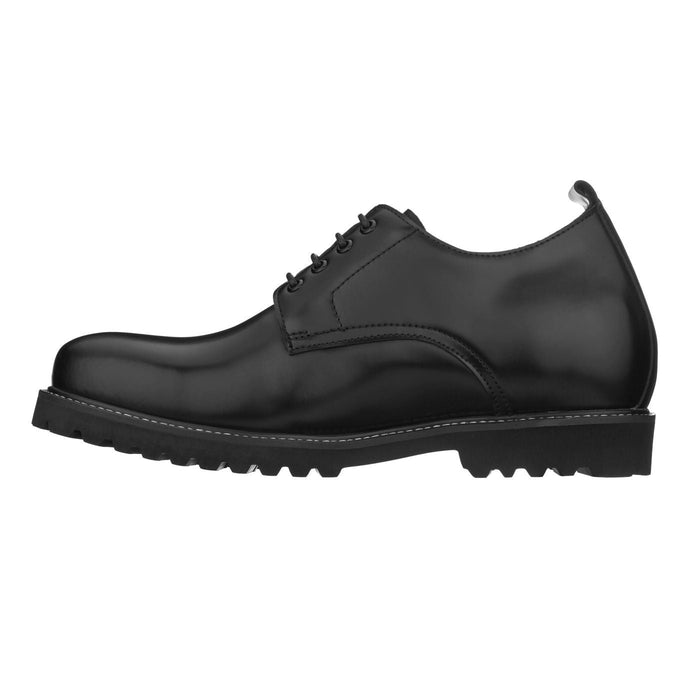 Taller Black Leather Elevator Work Shoes - 3 Inches - SARTORO