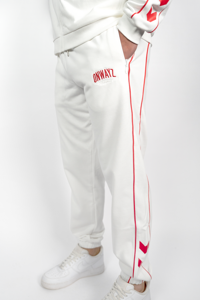 Technical Sweatpants - White Red