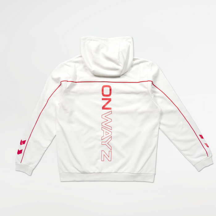 Technical Zip Hoodie - White Red