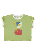 Terry Cotton T'shirt Green with Desk Lamp Print